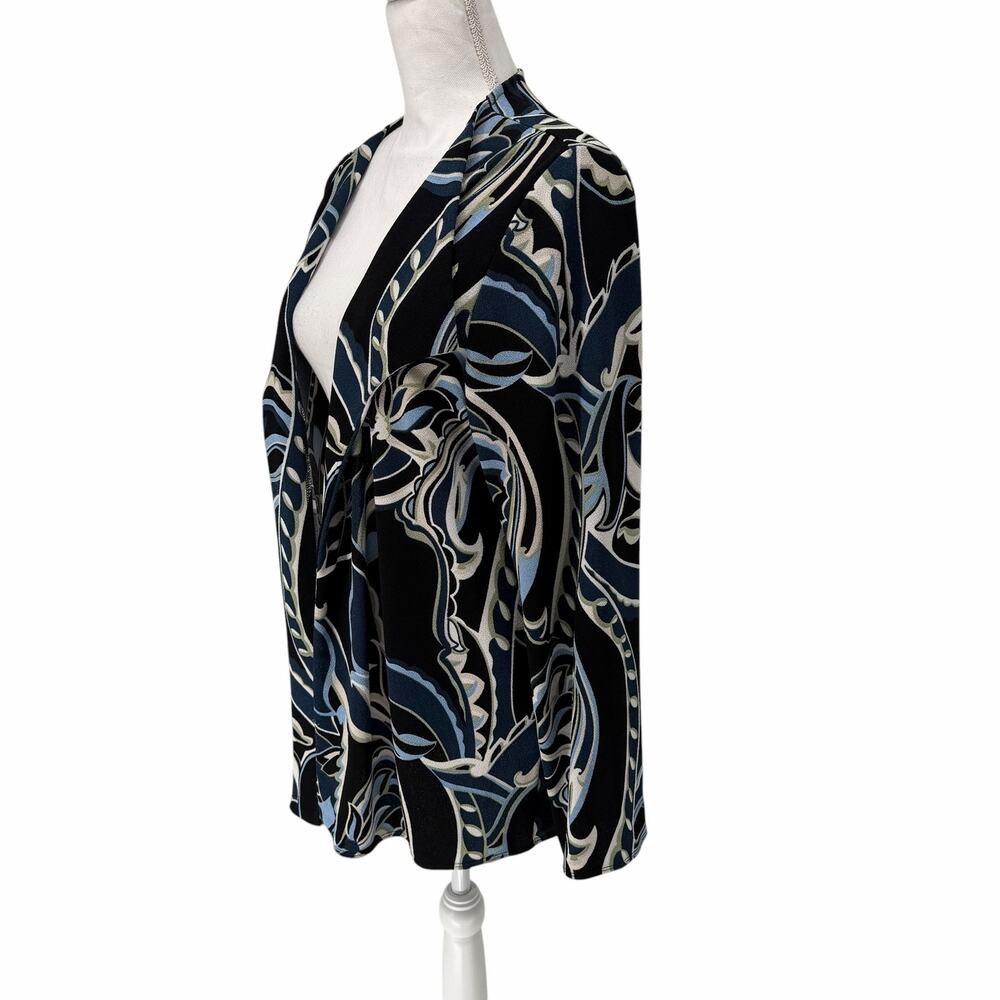 Chico's Easywear Bold Floral Open Front Cardigan Topper Sz 2 (12) - Picture 4 of 8